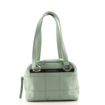 Chanel Square Stitch Bowler Bag Quilted Caviar Small