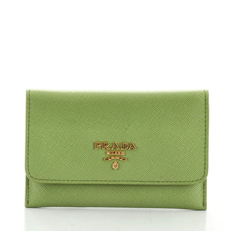Prada Flap Card Case Saffiano Leather