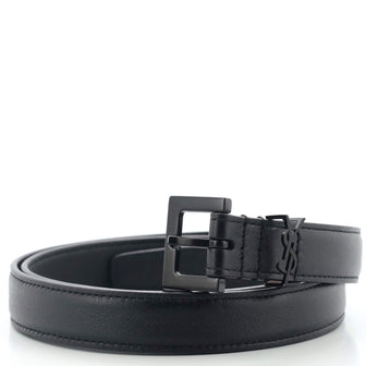 Saint Laurent Classic Monogram Square Buckle Belt Leather Thin