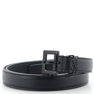 Saint Laurent Classic Monogram Square Buckle Belt Leather Thin