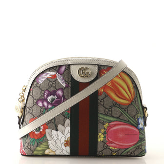 Gucci Ophidia Dome Shoulder Bag Printed GG Coated Canvas Small