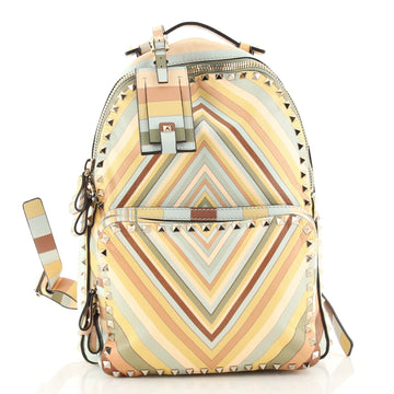 Valentino 1975 Rockstud Backpack Striped Leather Medium