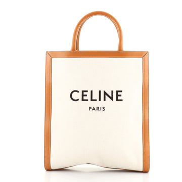 Celine Vertical Cabas Tote Canvas with Leather Small