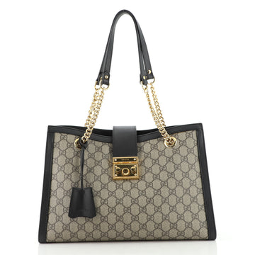 Gucci Padlock Chain Tote GG Coated Canvas Medium