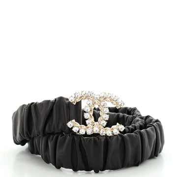 Chanel CC Elastic Belt Leather with Metal and Crystals
