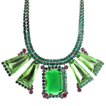 Christian Dior Art Deco Chocker Necklace Metal and Crystal