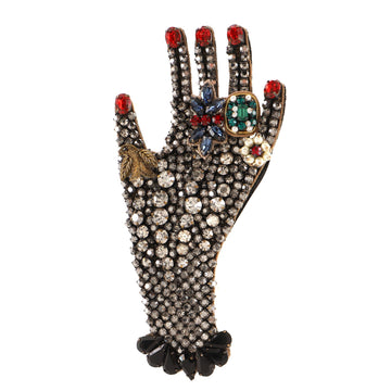 Gucci Hand Brooch Metal with Crystals and Faux Pearls