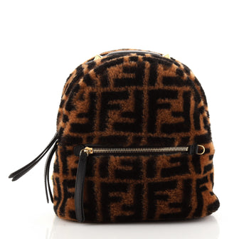 Fendi Zip Backpack Zucca Shearling Mini