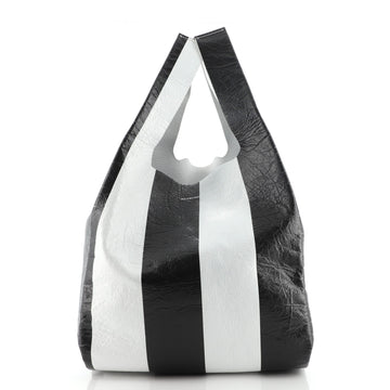 Balenciaga Supermarket Shopper Bag Striped Leather Medium
