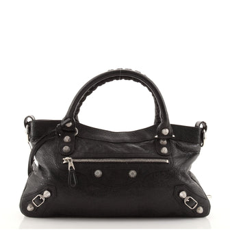 Balenciaga First Giant Studs Bag Leather Black 1197981
