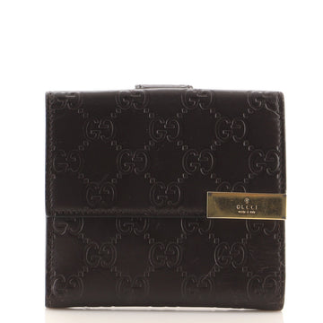 Gucci French Flap Wallet Guccissima Leather Compact