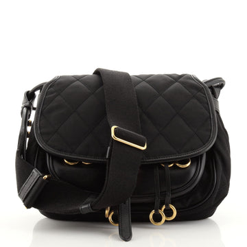 Prada Corsaire Messenger Bag Quilted Nylon and Calfskin