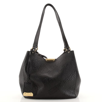 Burberry Canterbury Tote Check Embossed Leather Small