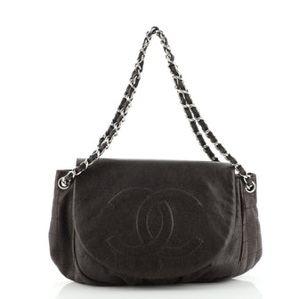 Chanel Timeless Half Moon Flap Bag Caviar Large