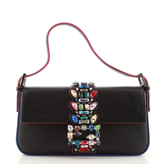 Fendi Baguette Bag Embellished Leather Medium