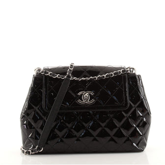 Chanel Coco Shine Accordion Flap Bag Quilted Patent Large