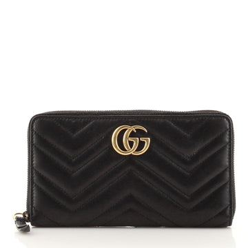 Gucci GG Marmont Zip Around Wallet Matelasse Leather