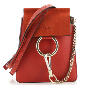 Chloe Faye Bracelet Crossbody Bag Leather and Suede Mini