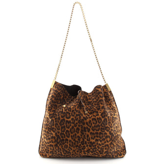 Saint Laurent Suzanne Hobo Printed Suede Medium
