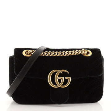 Gucci GG Marmont Flap Bag Matelasse Velvet Mini