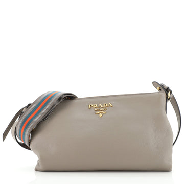 Prada Dual Strap Flat Crossbody Bag Vitello Daino Medium