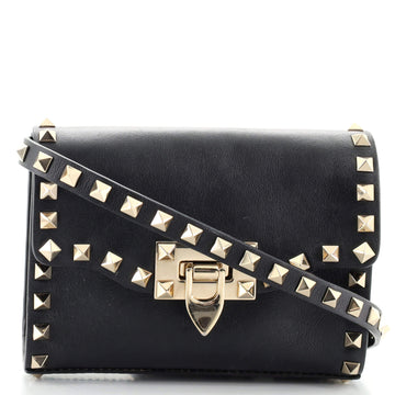 Valentino Rockstud Flip Lock Flap Bag Leather Mini