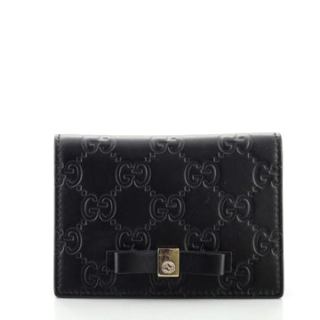 Gucci Bow Train Card Case Guccissima Leather