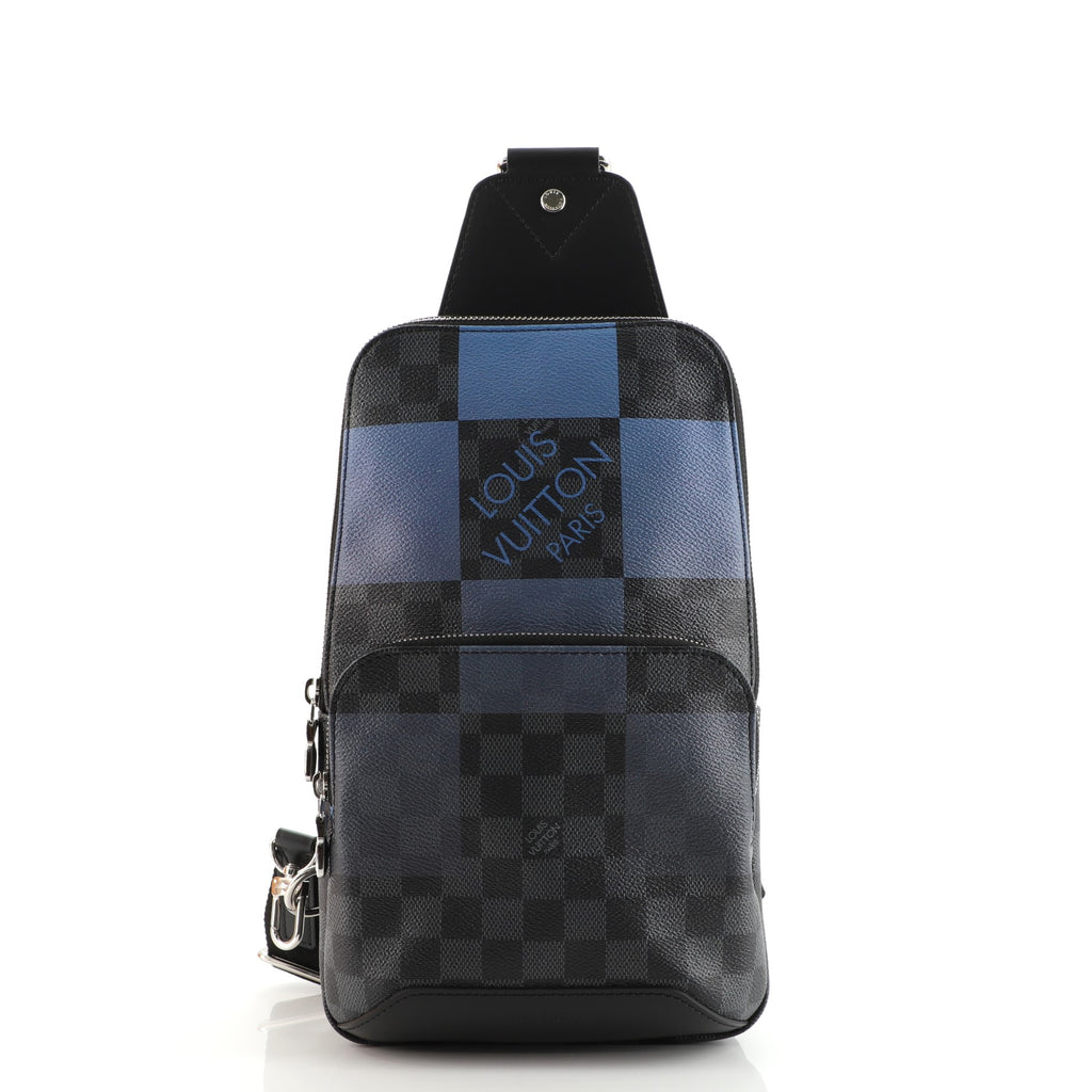 Louis Vuitton Avenue Sling Bag Giant Damier Graphite Canvas Blue 1199111