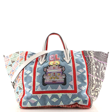 Christian Louboutin Caba Tote Motif Embroidered Jacquard Large