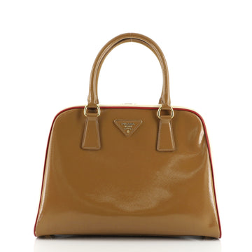 Prada Pyramid Top Handle Bag Vernice Saffiano Leather Medium