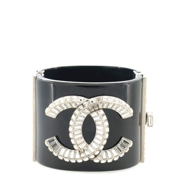 Chanel CC Cuff Bracelet Resin with Metal and Crystals