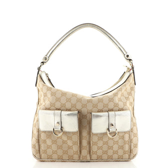 Gucci Abbey Pocket Hobo GG Canvas Medium