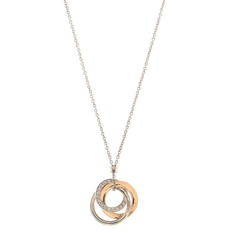 Tiffany & Co. Triple Interlocking Circles Pendant Necklace 18k White Gold with 18k Rose Gold and Diamonds