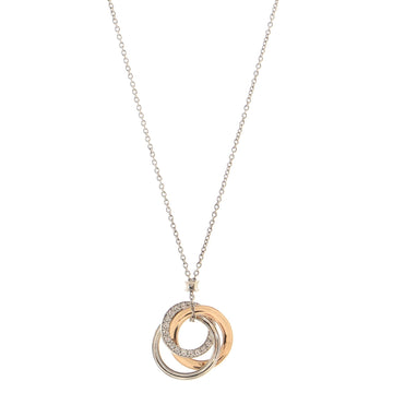 Tiffany & Co. Triple Interlocking Circles Pendant Necklace 18k White Gold with 18k Rose Gold and Diamonds