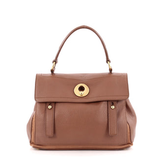 Saint Laurent Muse Two Handbag Leather and Canvas Small
