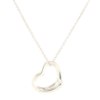 Tiffany & Co. Elsa Peretti Open Heart Pendant Necklace Sterling Silver 16mm