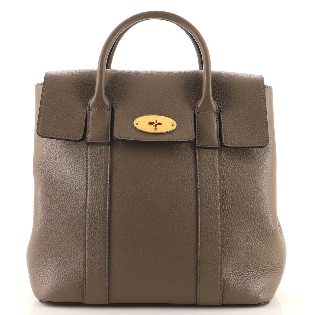 MULBERRY Classic Grain Small Bayswater Backpack Clay | FASHIONPHILE