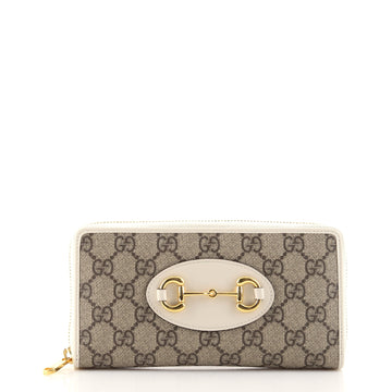Gucci Horsebit 1955 Zip Around Wallet GG Coated Canvas Long