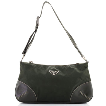 Prada Belted Shoulder Bag Tessuto with Leather Small