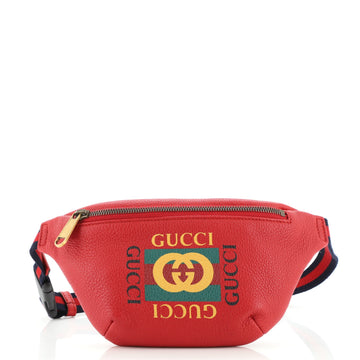 Gucci Logo Belt Bag Printed Leather Small