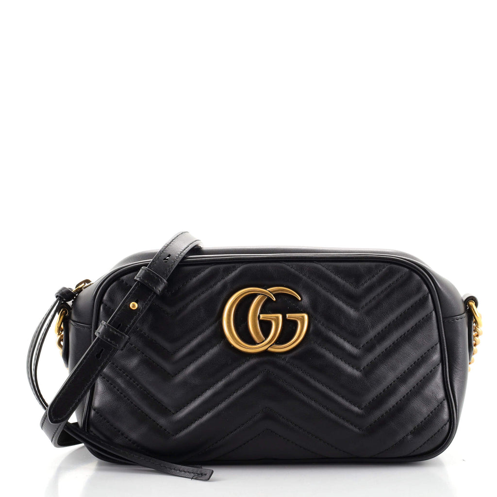 Gucci GG Marmont Shoulder Bag Matelasse Leather Small Black 1201351