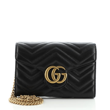 Gucci GG Marmont Chain Wallet Matelasse Leather Mini