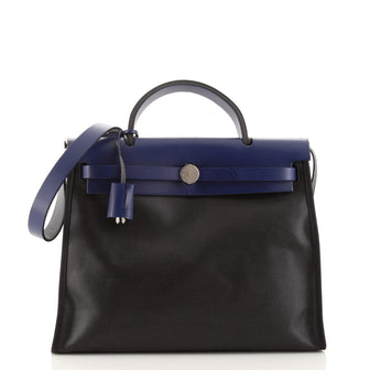 Hermes Herbag Zip Berline Vache Canvas and Leather 31