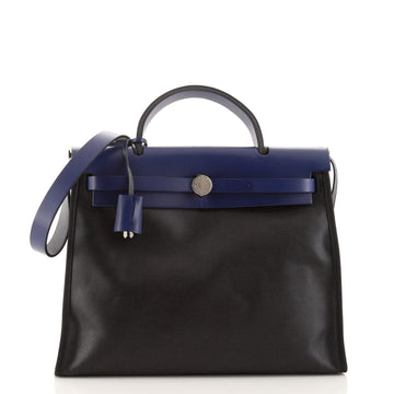 Hermes Herbag Zip Berline Vache Canvas and Leather 31