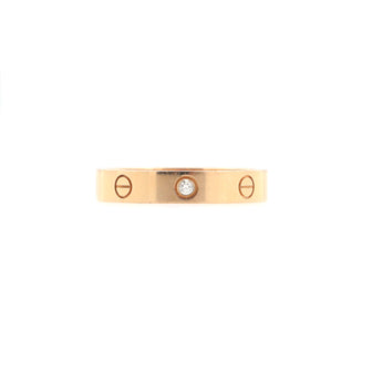 Cartier Love Wedding Band 1 Diamond Ring 18K Rose Gold with Diamond