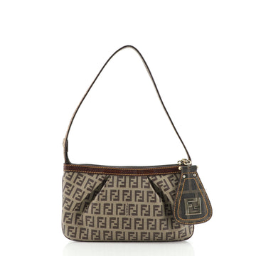 Fendi Vintage Pochette Shoulder Bag Zucchino Coated Canvas Small