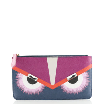 Fendi Monster Pouch Printed Leather Mini