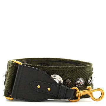 Christian Dior Bohemian Shoulder Strap Embellished Camouflage Canvas