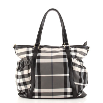 Burberry Convertible Diaper Tote Beat Check Nylon Large