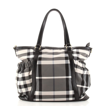 Burberry Convertible Diaper Tote Beat Check Nylon Large